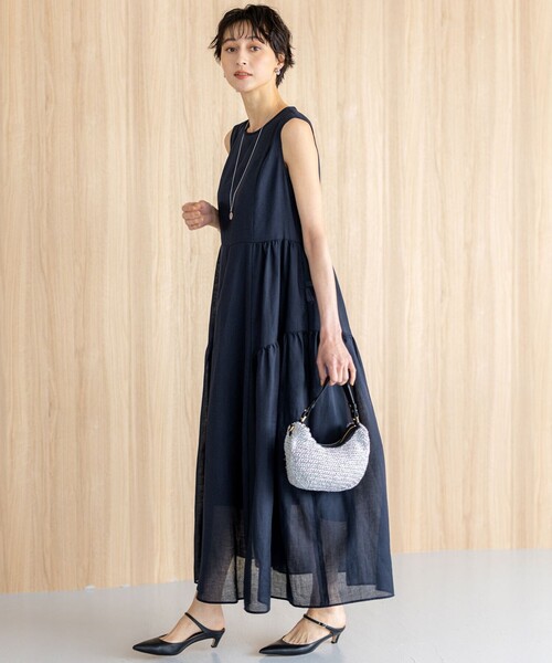 【未使用】イタリー製♥ノースリーブラップカバーデザインワンピースX〜Ｌ　訳あり 186-176123-cp-3.jpg