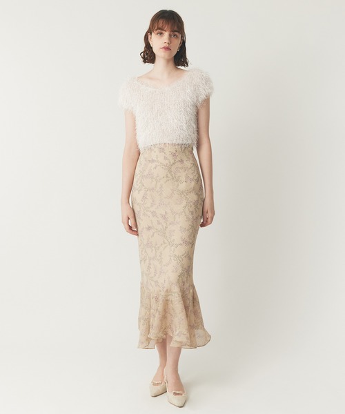 ME COUTURE（ミークチュール）の「ブーケドゥボヌールスカート（スカート・レディース・ベージュ/ブラウン/ピンク・0/1）」の6枚目の写真