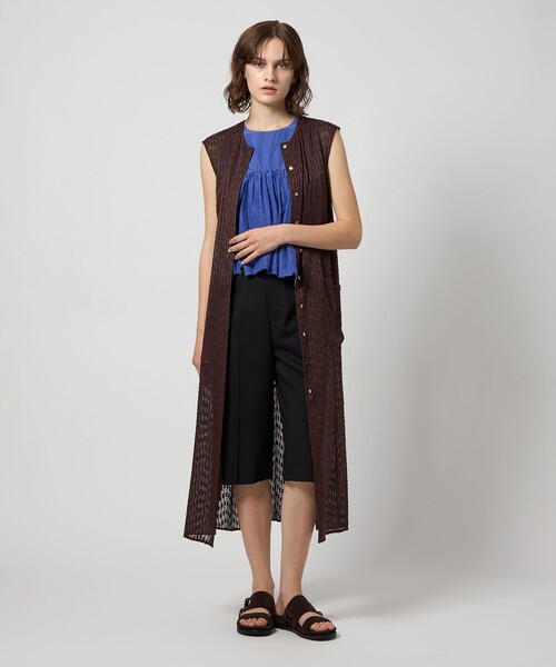 美品　Stevenalan　スティーブンアラン　ワンピース　ブラウン　ふわふわ セール】＜Steven Alan＞シフォン ジャガード ワンピース
