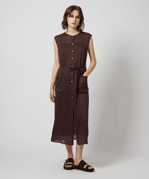 Steven Alan（スティーブンアラン）の「＜Steven Alan＞シフォン ジャガード ワンピース（ワンピース・レディース・イエロー/ダークブラウン・FREE）」の5枚目の写真