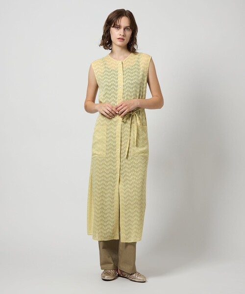 Steven Alan（スティーブンアラン）の「＜Steven Alan＞シフォン ジャガード ワンピース（ワンピース・レディース・イエロー/ダークブラウン・FREE）」の7枚目の写真