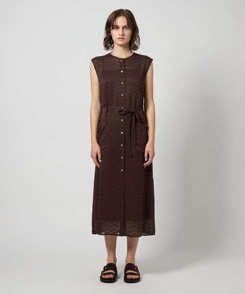 Steven Alan（スティーブンアラン）の「＜Steven Alan＞シフォン ジャガード ワンピース（ワンピース・レディース・イエロー/ダークブラウン・FREE）」の9枚目の写真