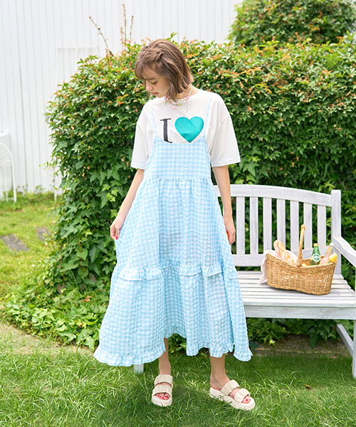 セール】ギンガムチェックキャミワンピース【韓国ファッション