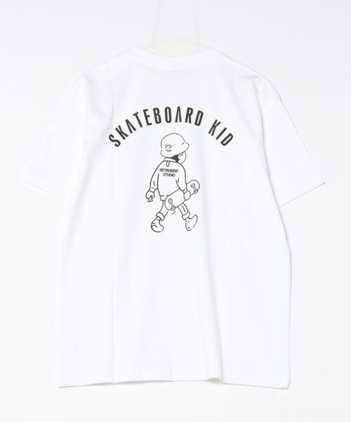 NOWLE(ノウル)の「【NOWLE】ゆるかわ スケートボード KID プリント 半袖 Tシャツ(Tシャツ/カットソー・メンズ・ブラック/ホワイト・X-LARGE/LARGE/MEDIUM)」の3枚目の写真