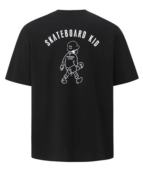 NOWLE(ノウル)の「【NOWLE】ゆるかわ スケートボード KID プリント 半袖 Tシャツ(Tシャツ/カットソー・メンズ・ブラック/ホワイト・X-LARGE/LARGE/MEDIUM)」の7枚目の写真