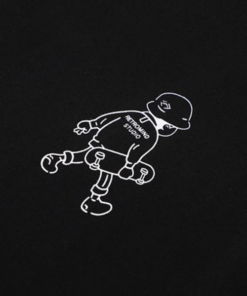 NOWLE(ノウル)の「【NOWLE】ゆるかわ スケートボード KID プリント 半袖 Tシャツ(Tシャツ/カットソー・メンズ・ブラック/ホワイト・X-LARGE/LARGE/MEDIUM)」の6枚目の写真