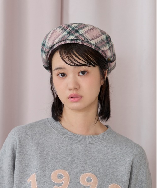 kaorinomori（カオリノモリ）の「kaorinomori ルモアベレー ナピ / カオリノモリ（ハンチング/ベレー帽・レディース・ブラック/ピンク/ホワイト・M/57.5cm）」の3枚目の写真