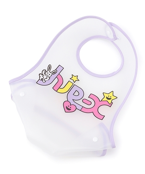 X-girl Stages（エックスガールステージス）の「ロゴ＆キャラクターお食事スタイ（スタイ/よだれかけ・キッズ・ラベンダー・F）」の7枚目の写真