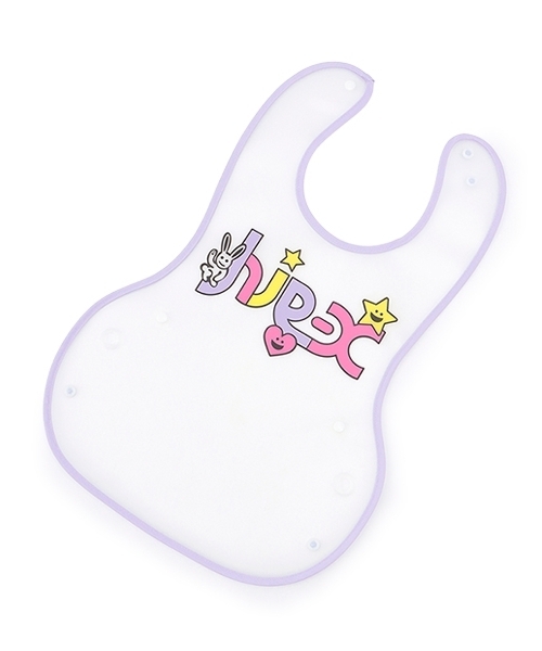 X-girl Stages（エックスガールステージス）の「ロゴ＆キャラクターお食事スタイ（スタイ/よだれかけ・キッズ・ラベンダー・F）」の8枚目の写真