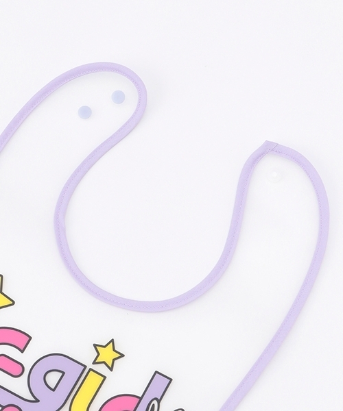 X-girl Stages（エックスガールステージス）の「ロゴ＆キャラクターお食事スタイ（スタイ/よだれかけ・キッズ・ラベンダー・F）」の9枚目の写真