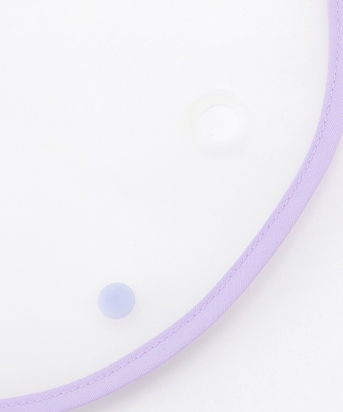 X-girl Stages（エックスガールステージス）の「ロゴ＆キャラクターお食事スタイ（スタイ/よだれかけ・キッズ・ラベンダー・F）」の2枚目の写真