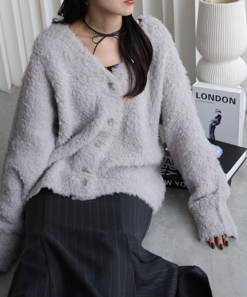 セール】【テディベアカーディガン/プルオーバー】シャギーニット