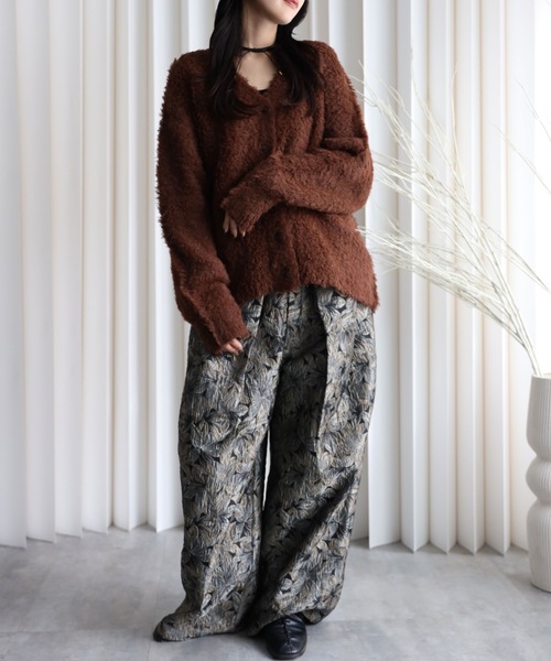 ハグオーワー　シャギー2wayカーディガン　新作 ハグオーワー シャギー2wayカーディガン 新作 美品 HUG O WAR