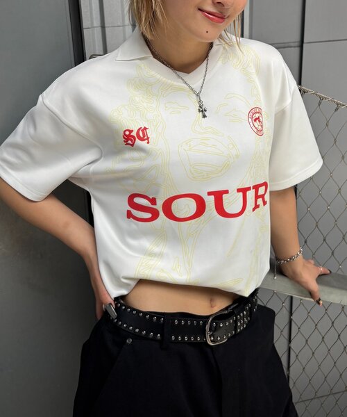 Sourcream（サワークリーム）の「【SOUR CREAM/サワークリーム】モンローサッカーユニフォームTEE（Tシャツ/カットソー・レディース・ブラック/ホワイト/ネイビー・LARGE/MEDIUM）」の19枚目の写真