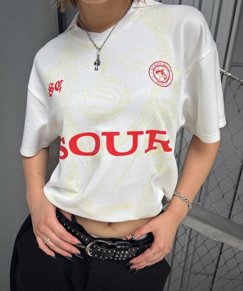 Sourcream（サワークリーム）の「【SOUR CREAM/サワークリーム】モンローサッカーユニフォームTEE（Tシャツ/カットソー・レディース・ブラック/ホワイト/ネイビー・LARGE/MEDIUM）」の21枚目の写真