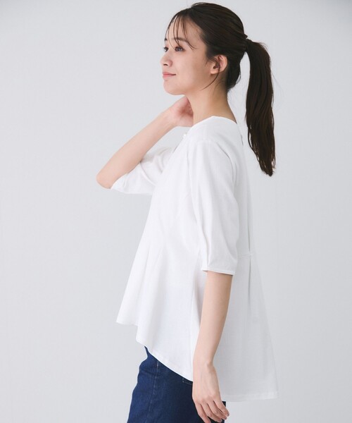 Jayro(ジャイロ)の「パール付きペプラムカットソー(Tシャツ/カットソー・レディース・ブラック/ホワイト・FREE)」の7枚目の写真