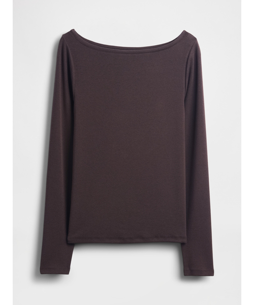 GAP（ギャップ）の「モダン ボートネックTシャツ（Tシャツ/カットソー・レディース・グレー/ブラウン/ホワイト/ブラック・XS/S/M/L/XL/XXS）」の18枚目の写真