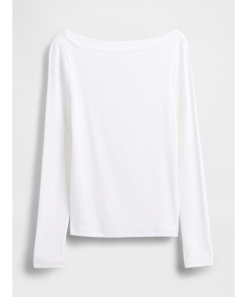 GAP（ギャップ）の「モダン ボートネックTシャツ（Tシャツ/カットソー・レディース・グレー/ブラウン/ホワイト/ブラック・XS/S/M/L/XL/XXS）」の21枚目の写真