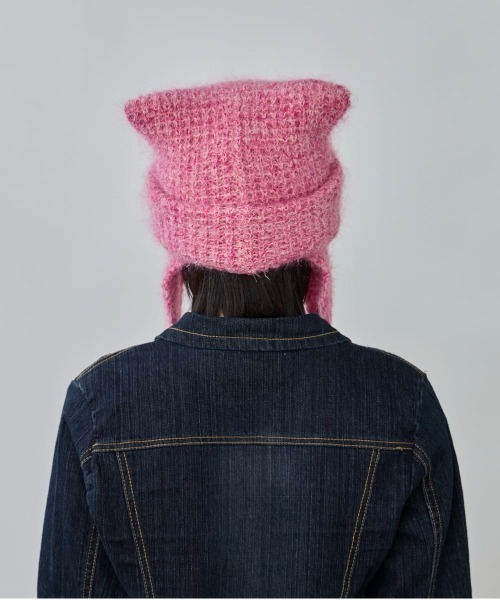 OVERRIDE（オーバーライド）の「OVERRIDE  KNIT FLUFFY CAT GUIDE / オーバーライド（ニットキャップ/ビーニー・レディース・ブラック/ピンク/ホワイト/ブルー・57~59cm）」の18枚目の写真