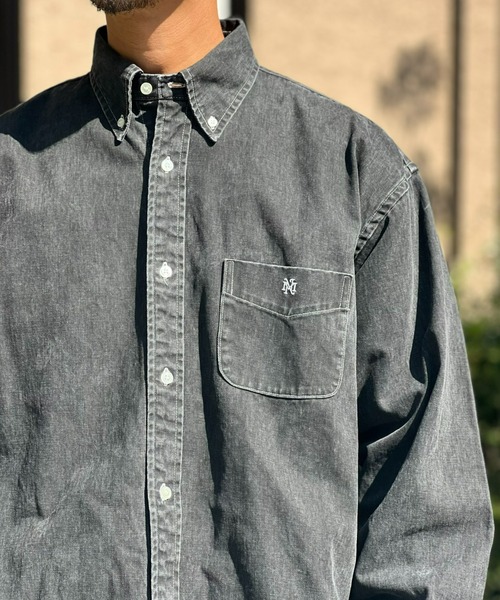 MAGIC NUMBER（マジック ナンバー）の「【MAGIC NUMBER】WASHED BLEACH B.D SHIRT（シャツ/ブラウス・メンズ・ブラック/ピンク・LARGE/MEDIUM）」の3枚目の写真