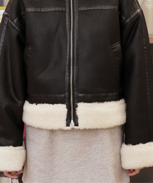 FREE'S MART（フリーズマート）の「◆ボンバージャケット【動画有】（ブルゾン・レディース・ブラウン/ブラック系その他/ブラック・SMALL/MEDIUM）」の14枚目の写真