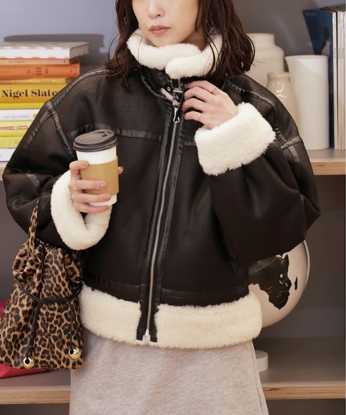 FREE'S MART（フリーズマート）の「◆ボンバージャケット【動画有】（ブルゾン・レディース・ブラウン/ブラック系その他/ブラック・SMALL/MEDIUM）」の17枚目の写真