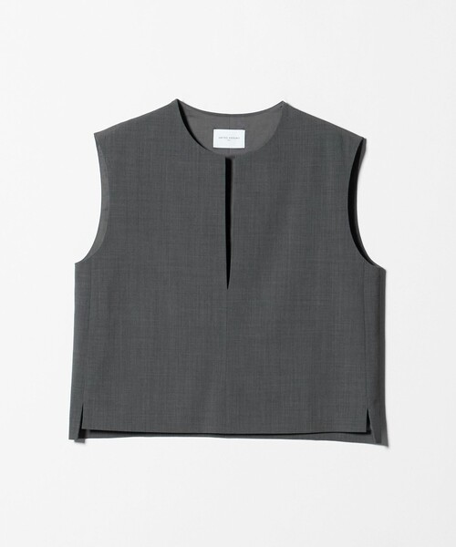 UNITED ARROWS（ユナイテッドアローズ）の「スリット ノーカラー ベスト ‐ウォッシャブル‐（ベスト・レディース・グレー系/ダークブラウン・FREE）」の10枚目の写真