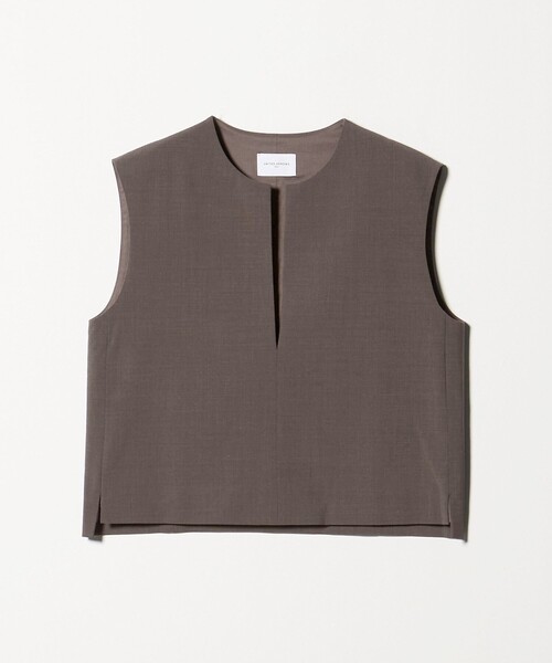 UNITED ARROWS（ユナイテッドアローズ）の「スリット ノーカラー ベスト ‐ウォッシャブル‐（ベスト・レディース・グレー系/ダークブラウン・FREE）」の16枚目の写真