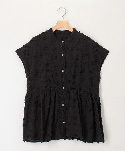 MICO COULIER(ミコクリエ)の「3D刺繍バンドカラーブラウス(シャツ/ブラウス・レディース・ブルー/ブラック/キナリ・38)」の14枚目の写真