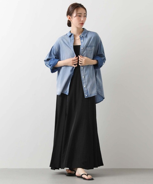 Gready Brilliant（グレディブリリアン）の「シアーデニムシャツ（シャツ/ブラウス・レディース・ブルー系・FREE）」の4枚目の写真