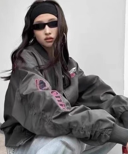 セール】袖ギャザー入りビッグシルエットMA-1ブルゾン（3色展開