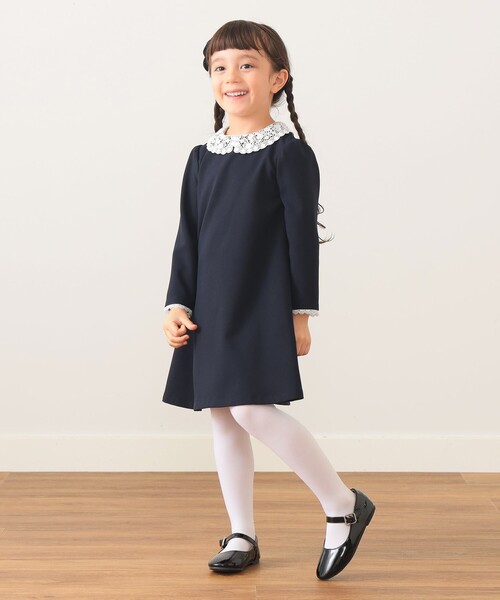 BEAMS mini(ビームスミニ)の「セレモニー レースカラー ワンピース 2026SS (110~130cm)(ワンピース・キッズ・ネイビー/ベージュ・120/110/130)」の13枚目の写真