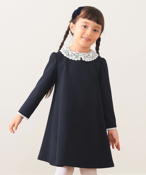 BEAMS mini(ビームスミニ)の「セレモニー レースカラー ワンピース 2026SS (110~130cm)(ワンピース・キッズ・ネイビー/ベージュ・120/110/130)」の17枚目の写真