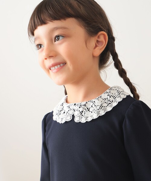BEAMS mini(ビームスミニ)の「セレモニー レースカラー ワンピース 2026SS (110~130cm)(ワンピース・キッズ・ネイビー/ベージュ・120/110/130)」の22枚目の写真