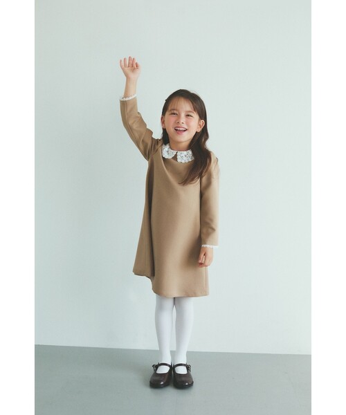 BEAMS mini（ビームスミニ）の「セレモニー レースカラー ワンピース 2026SS （110～130cm）（ワンピース・キッズ・ネイビー/ベージュ・120/110/130）」の3枚目の写真