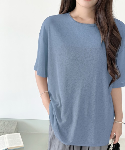 by LEGNA(バイレグナ)の「シアー半袖Tシャツ(Tシャツ/カットソー・レディース・グレー系/アイボリー系/ホワイト系/ブラック/アイボリー/スカイブルー/ホワイト/ライトグレー/ライトグレー系/スカイブルー系/ピンク/ピンク系/ブラック系/ブルー系/イエロー/ブルー/ホワイト×イエロー/ホワイト×ブルー/ホワイト×グレー/ブラック×ホワイト・M-Short/L-Short/FREE/MEDIUM/LARGE)」の15枚目の写真