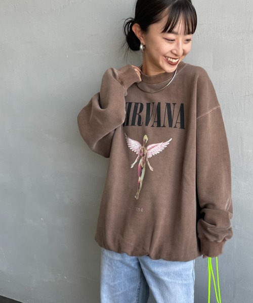 GOOD ROCK SPEED（グッドロックスピード）の「[GOOD ROCK SPEED/グッドロックスピード] 別注 NIRVANA プリントスウェット(IN UTERO)（スウェット・レディース・ブラウン・M/L/XL）」の4枚目の写真