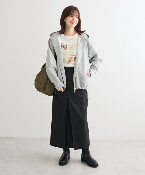 Green Parks(グリーンパークス)の「・QUON ワイドプリーツショルダーバッグ(ショルダーバッグ・レディース・カーキ/ブラック/アイボリー・FREE)」の4枚目の写真