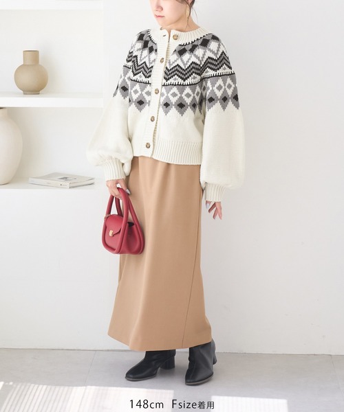 ROPE' PICNIC（ロペピクニック）の「求心柄ボリュームスリーブカーディガン/イージーケア（カーディガン/ボレロ・レディース・チャコールグレー/キナリ/ネイビー・FREE）」の11枚目の写真
