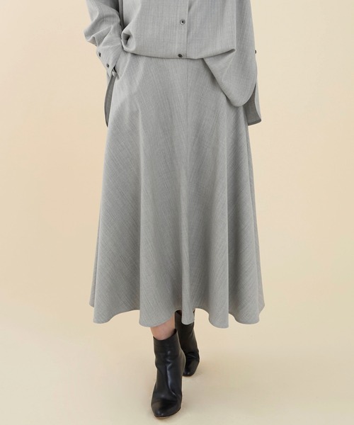 marmors（マルモア）の「【marmors】baias flare skirt〈セットアップ対応〉（スカート・レディース・グレー/ライトグレー/ベージュ・36）」の4枚目の写真