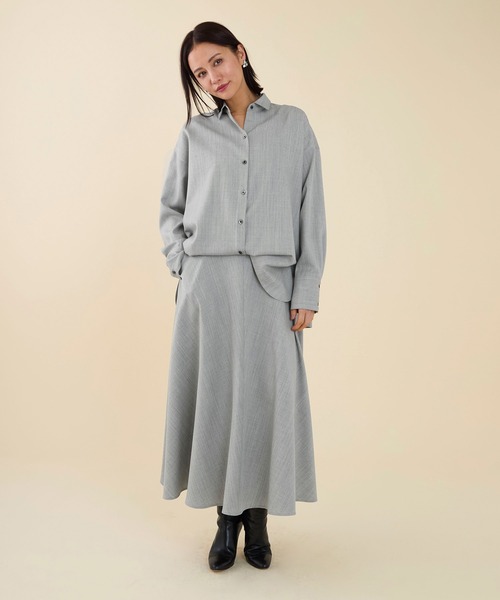 marmors（マルモア）の「【marmors】baias flare skirt〈セットアップ対応〉（スカート・レディース・グレー/ライトグレー/ベージュ・36）」の6枚目の写真