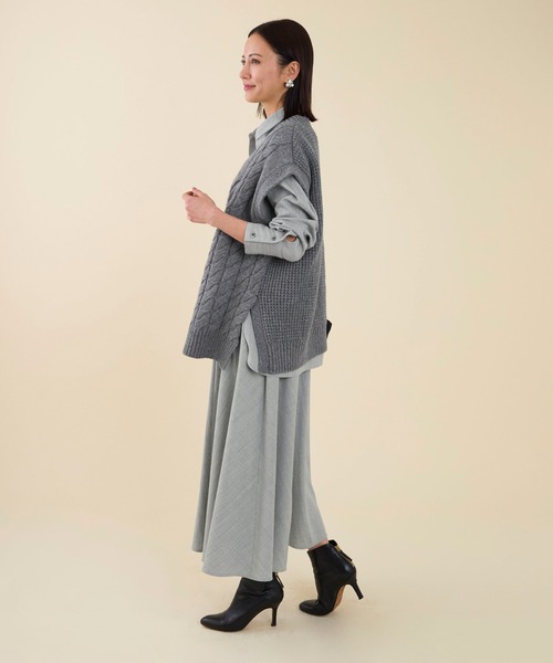 marmors（マルモア）の「【marmors】baias flare skirt〈セットアップ対応〉（スカート・レディース・グレー/ライトグレー/ベージュ・36）」の10枚目の写真