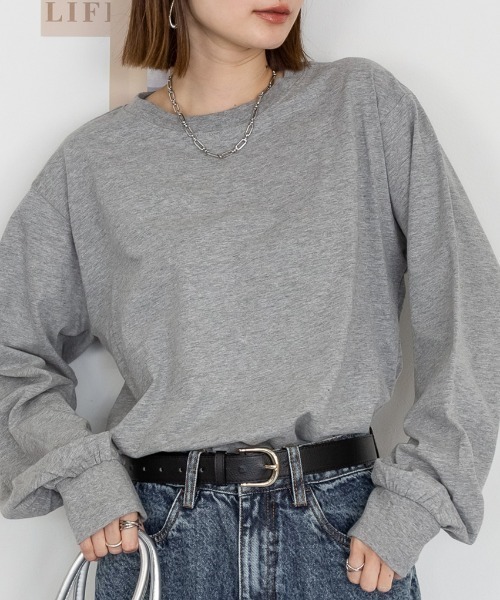 RCD(アールシーディー)の「プチハイネックロングスリーブプルオーバー(Tシャツ/カットソー・レディース・ブラック/オフホワイト/グレイッシュベージュ/モカ/杢グレー・M/LL/L/4L)」の3枚目の写真
