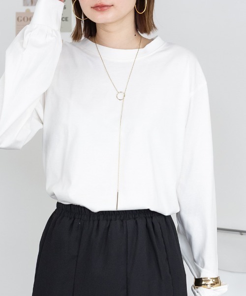 RCD(アールシーディー)の「プチハイネックロングスリーブプルオーバー(Tシャツ/カットソー・レディース・ブラック/オフホワイト/グレイッシュベージュ/モカ/杢グレー・M/LL/L/4L)」の2枚目の写真