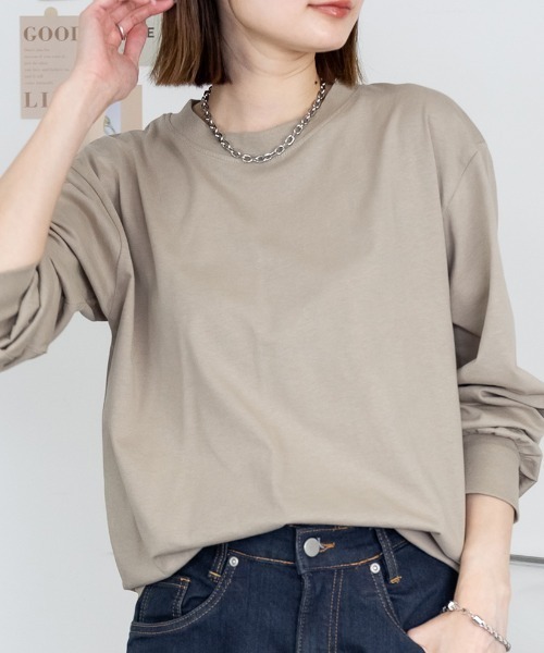 RCD(アールシーディー)の「プチハイネックロングスリーブプルオーバー(Tシャツ/カットソー・レディース・ブラック/オフホワイト/グレイッシュベージュ/モカ/杢グレー・M/LL/L/4L)」の5枚目の写真
