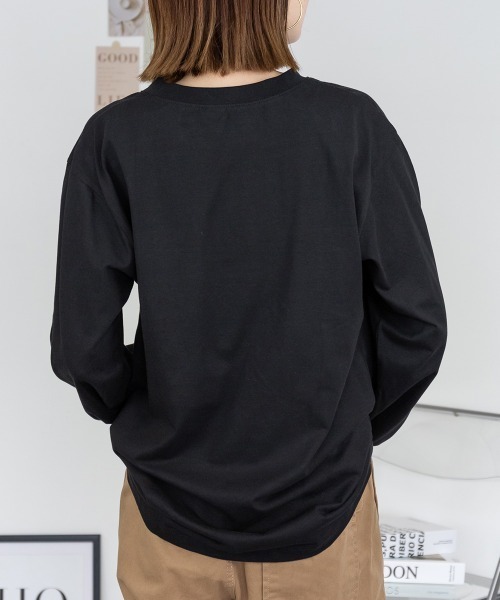 RCD(アールシーディー)の「プチハイネックロングスリーブプルオーバー(Tシャツ/カットソー・レディース・ブラック/オフホワイト/グレイッシュベージュ/モカ/杢グレー・M/LL/L/4L)」の17枚目の写真