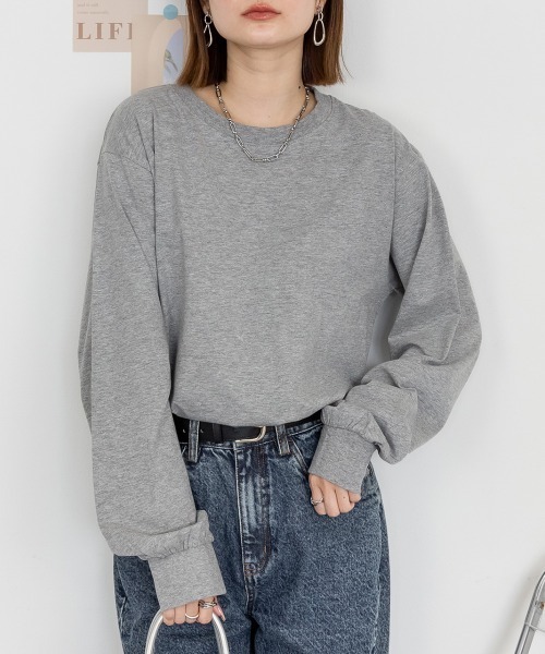 RCD(アールシーディー)の「プチハイネックロングスリーブプルオーバー(Tシャツ/カットソー・レディース・ブラック/オフホワイト/グレイッシュベージュ/モカ/杢グレー・M/LL/L/4L)」の18枚目の写真