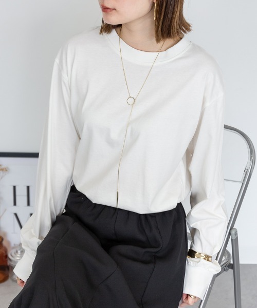 RCD(アールシーディー)の「プチハイネックロングスリーブプルオーバー(Tシャツ/カットソー・レディース・ブラック/オフホワイト/グレイッシュベージュ/モカ/杢グレー・M/LL/L/4L)」の12枚目の写真