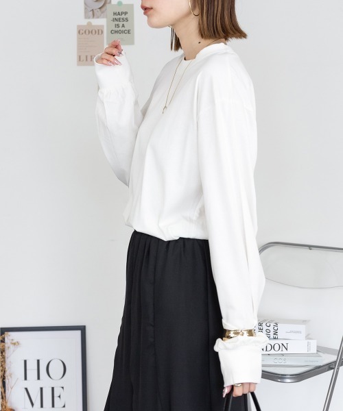 RCD(アールシーディー)の「プチハイネックロングスリーブプルオーバー(Tシャツ/カットソー・レディース・ブラック/オフホワイト/グレイッシュベージュ/モカ/杢グレー・M/LL/L/4L)」の13枚目の写真