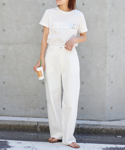 中目 EC限定 追加 ULTライトデニムハイライズルーズ5PKT WHITE（デニム